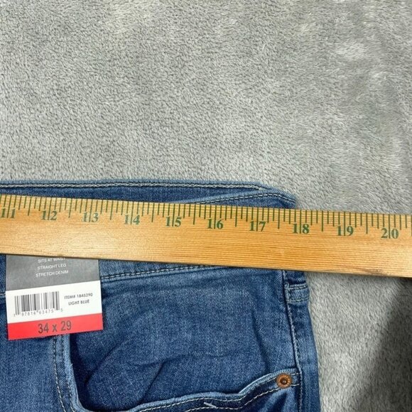 Lucky Brand 223 Straight Jeans Mens 34x29 Light Blue Stretch Denim a0196 - Picture 4 of 11